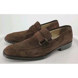 Kenneth Cole New York Mens Brown Shoes Suede Slip-On Loafers Tobacco 11.5. C116